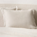Sonnet Warm White and Cool Grey EUROPEAN FLAX-Certified Linen and Cotton King Duvet Cover