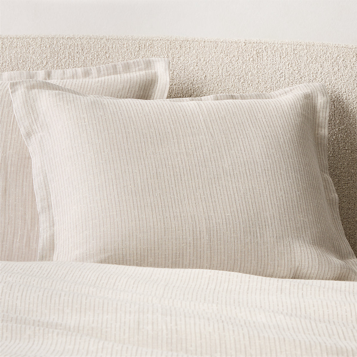 Sonnet Warm White and Cool Grey EUROPEAN FLAX-Certified Linen and Cotton King Duvet Cover