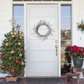 24 Snow Flocked And Iridescent Glitter Twig Artificial Christmas Wreath Unlit
