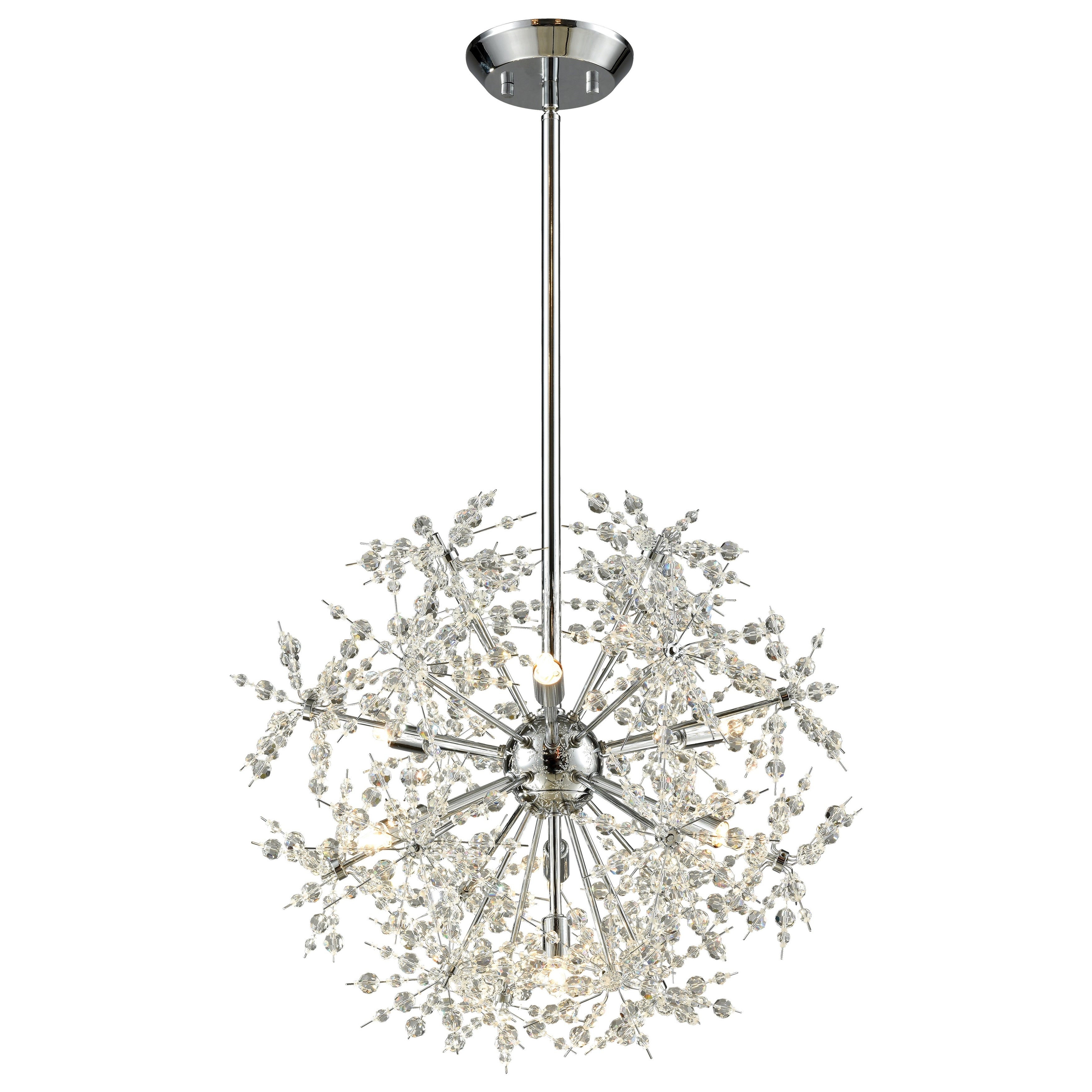 Snowburst 20 Inch Wide 7 Light Chandelier In Polished Chrome
