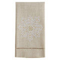 Snowflake Design Embroidered And Hemstitched Guest Towels Set Of 4