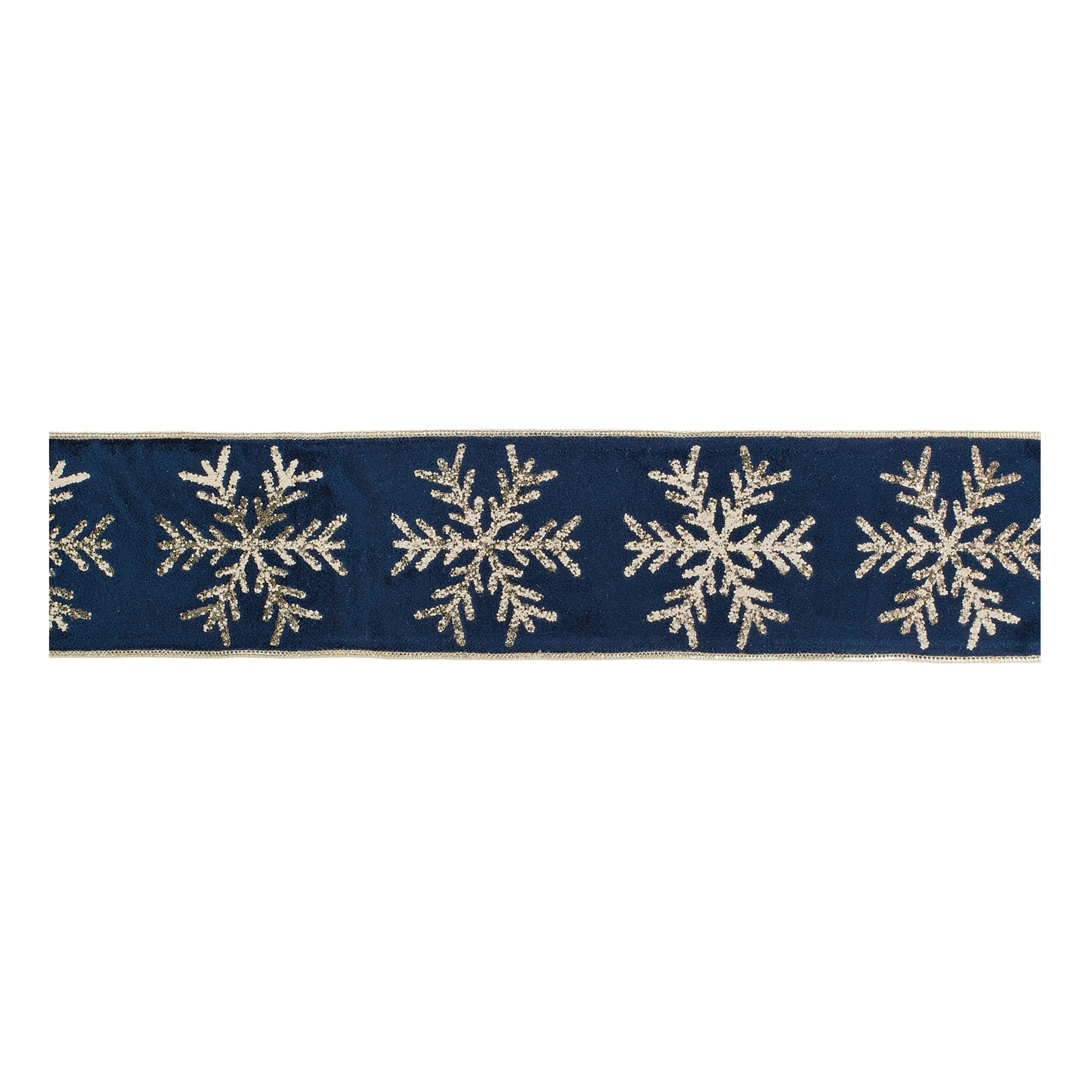 Snowflake Velvet Wired Ribbon 4 X 5 Yds.