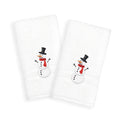 Snowman Embroidered Turkish Cotton Hand Towels Set Of 2