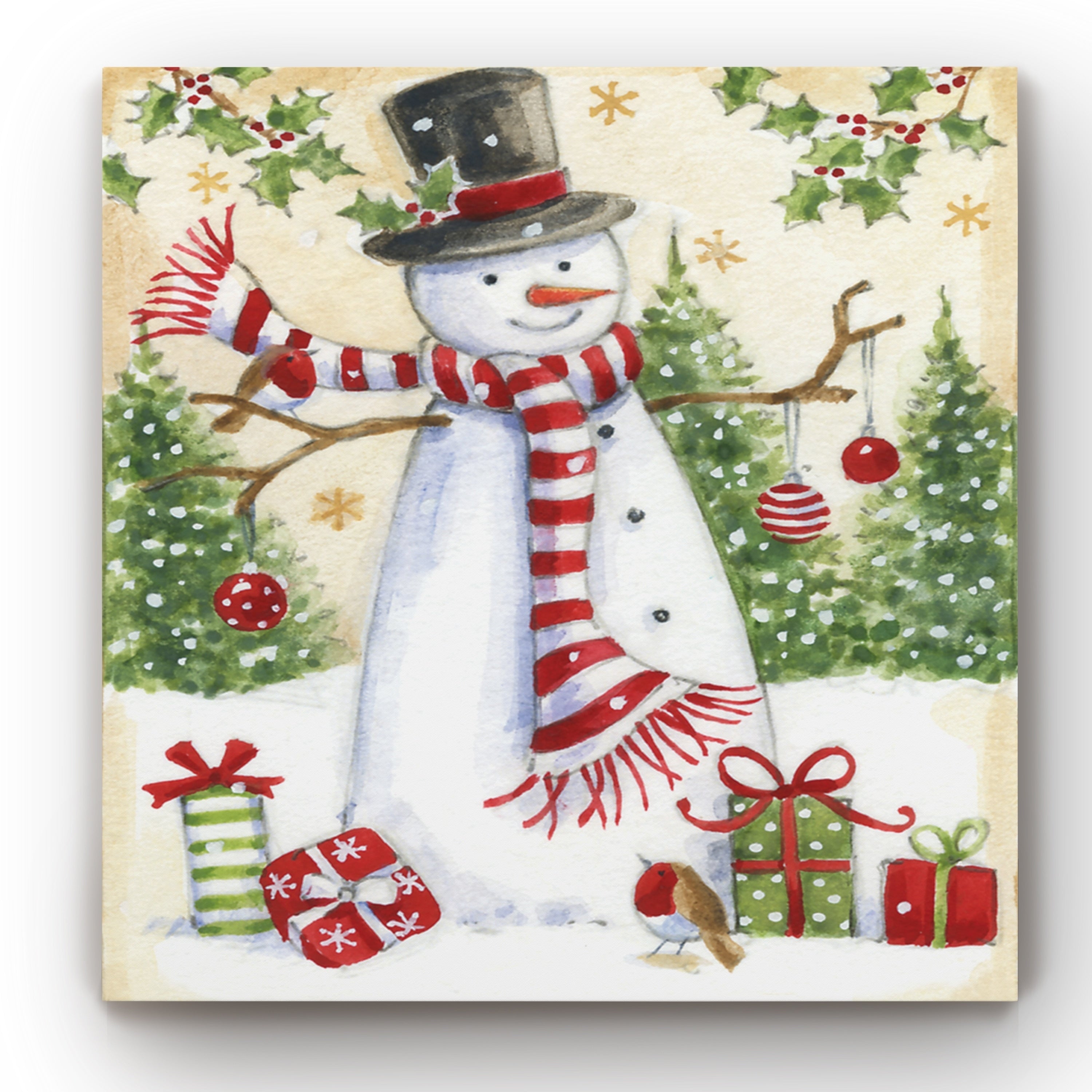 Snowman Merriment Gallery Wrapped Canvas