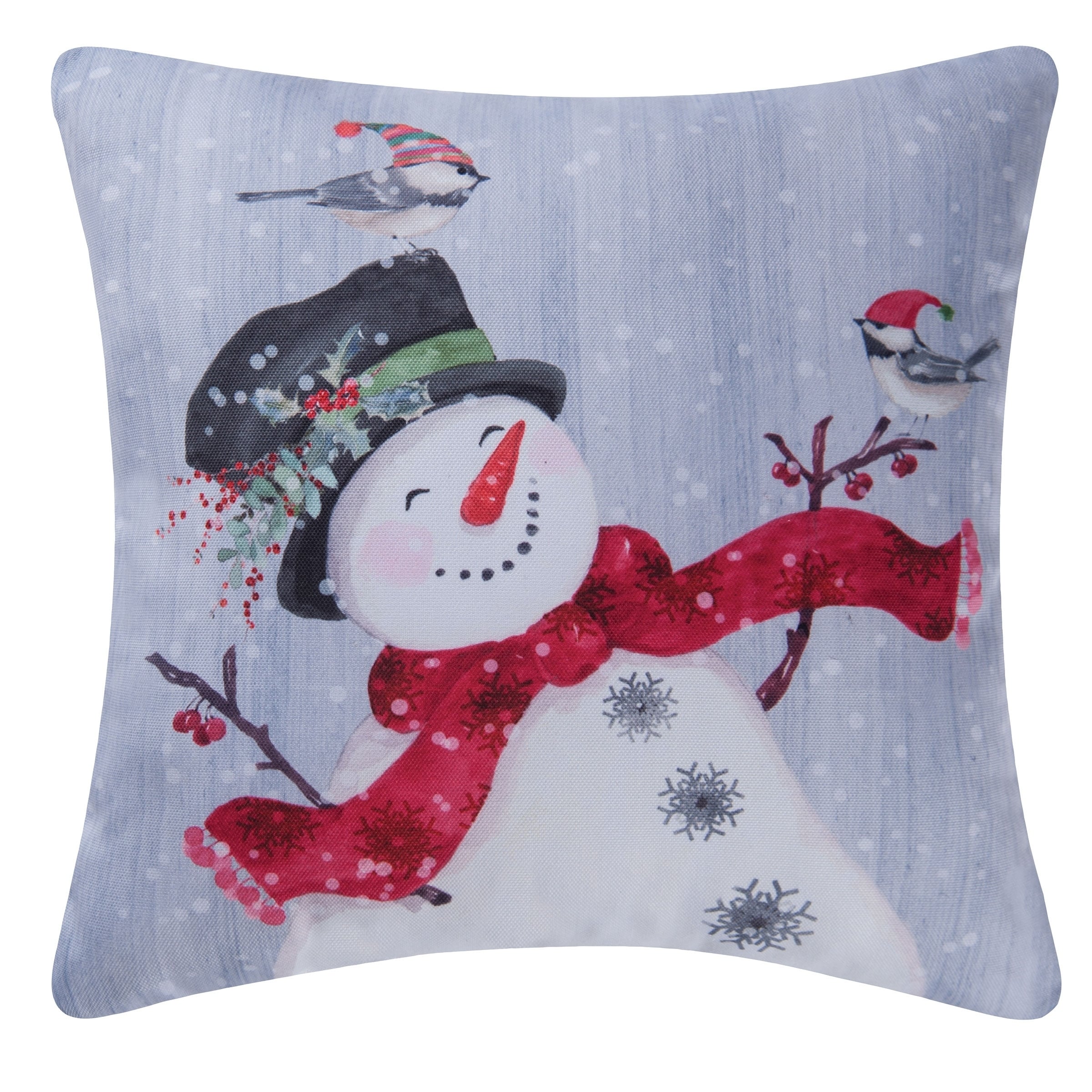 Snowman Indoor Outdoor 18 Inch Throw Pillow
