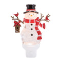 Snowman And Cardinals Snow Globe Night Light 7 H