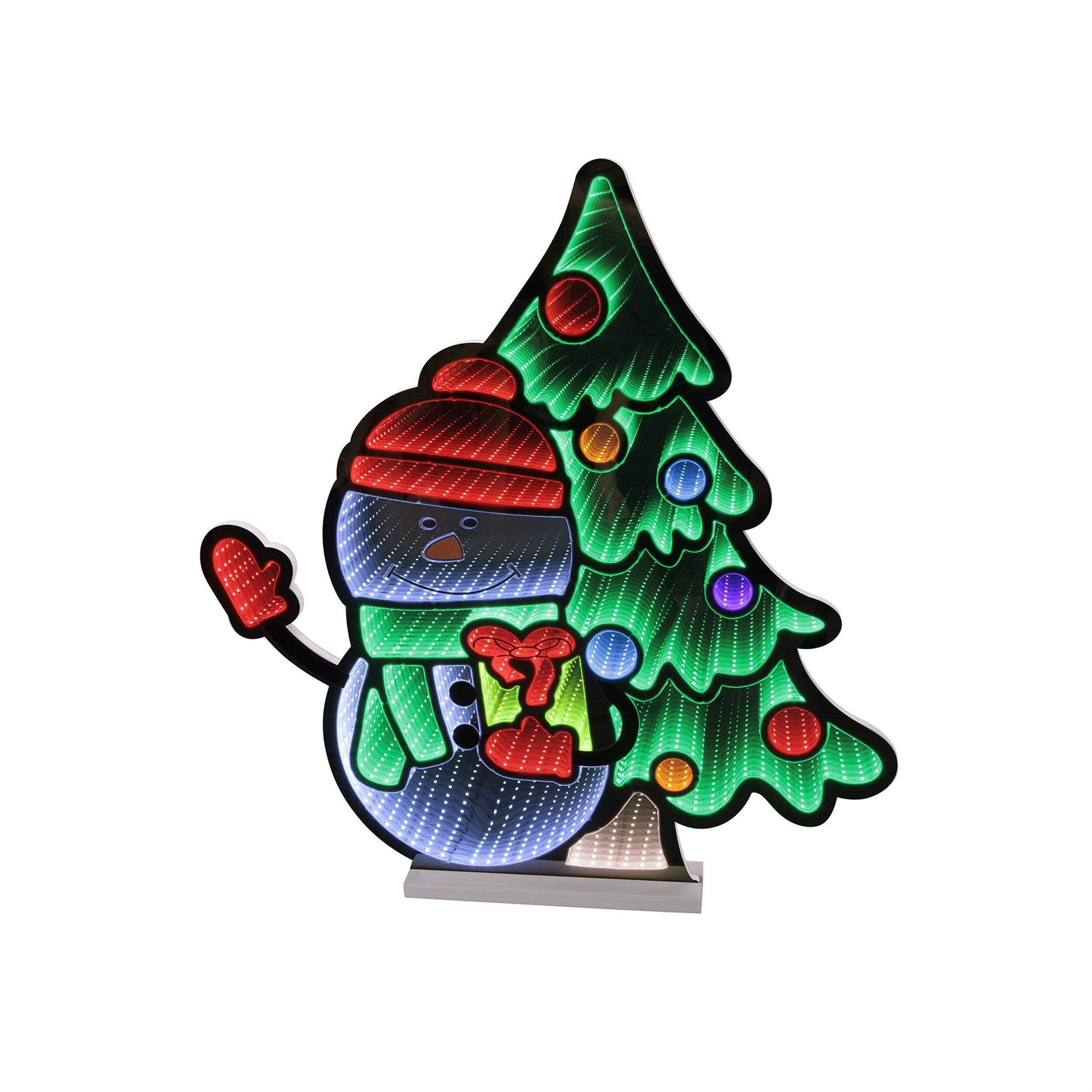 Snowman With Christmas Tree Ekkolight 27 H