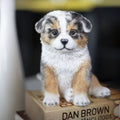 Soreal Australian Shepherd Puppy Figurine Decorative Dog Statue For Shelves Desks Mantels Tabletop Garden D Cor