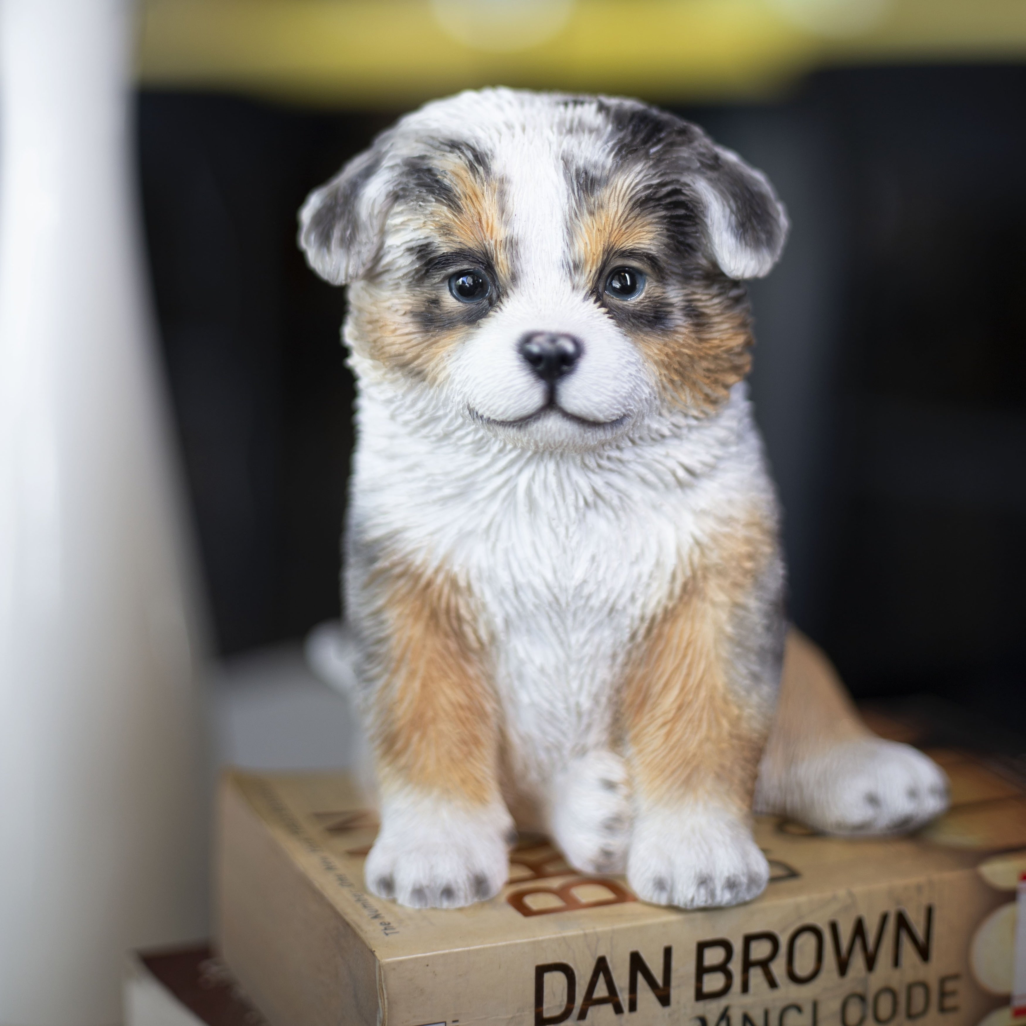 Soreal Australian Shepherd Puppy Figurine Decorative Dog Statue For Shelves Desks Mantels Tabletop Garden D Cor