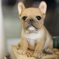 Soreal Brown French Bulldog Decorative Puppy Figurine For Home Garden D Cor Handpainted Polyresin Dog Statue