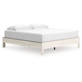 Soca King Size Platform Bed Whitewashed Oak Grain Low Profile Plywood Base