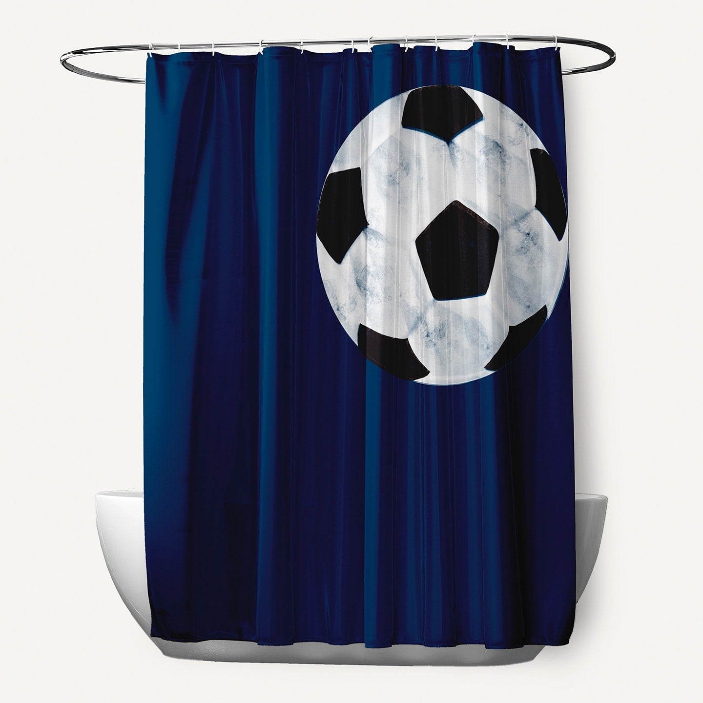 Soccer Ball Geometric Print Shower Curtain