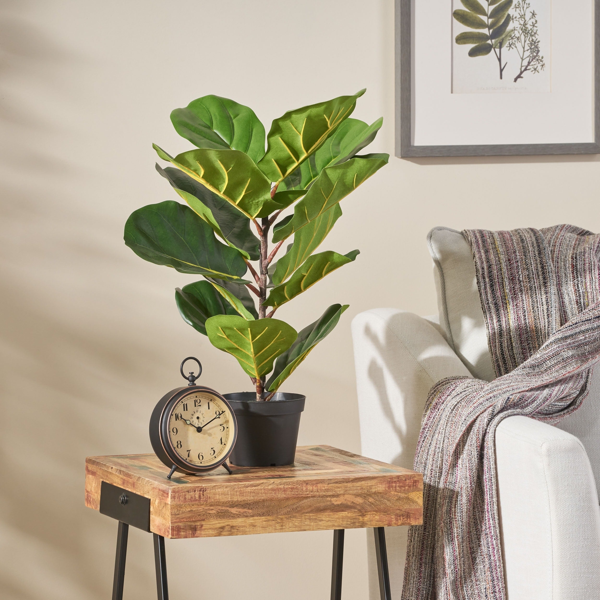 Socorro Artificial Fiddle Leaf Fig Tree Green By Christopher Knight Home
