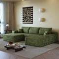 Sofa 107 In Casual Green 3 Seater Left Reclining Sectional With 1 Ottoman 8 X 10