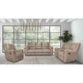 Sofa Loveseat Chair Brown Manual Recliner Set Storage Console