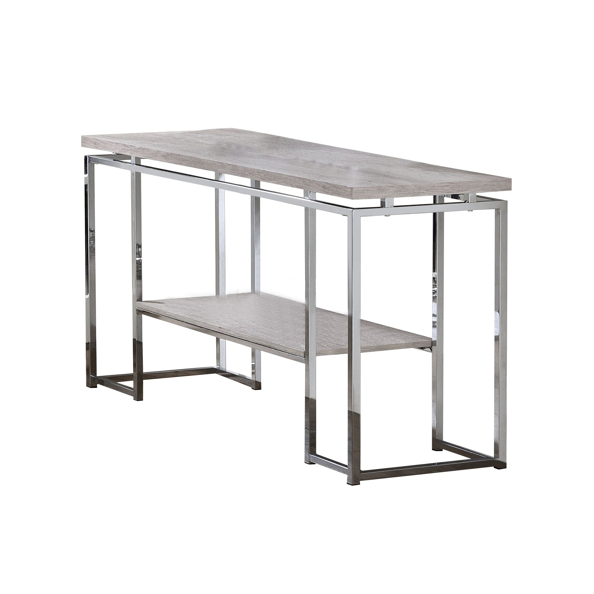 Sofa Table With Rectangular Tabletop And Open Bottom Shelf Silver And Brown