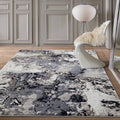 Porch Den Wisteria Grey Turquoise Polypropylene Area Rug