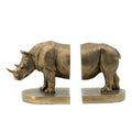 Sofia Decorative Rhino Bookend 2 Piece Lifelike Bronze Polyresin 11 Inch