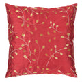 Sofiya Modern Floral Bright Red Feather Down Or Poly Filled Throw Pillow 22 Inch