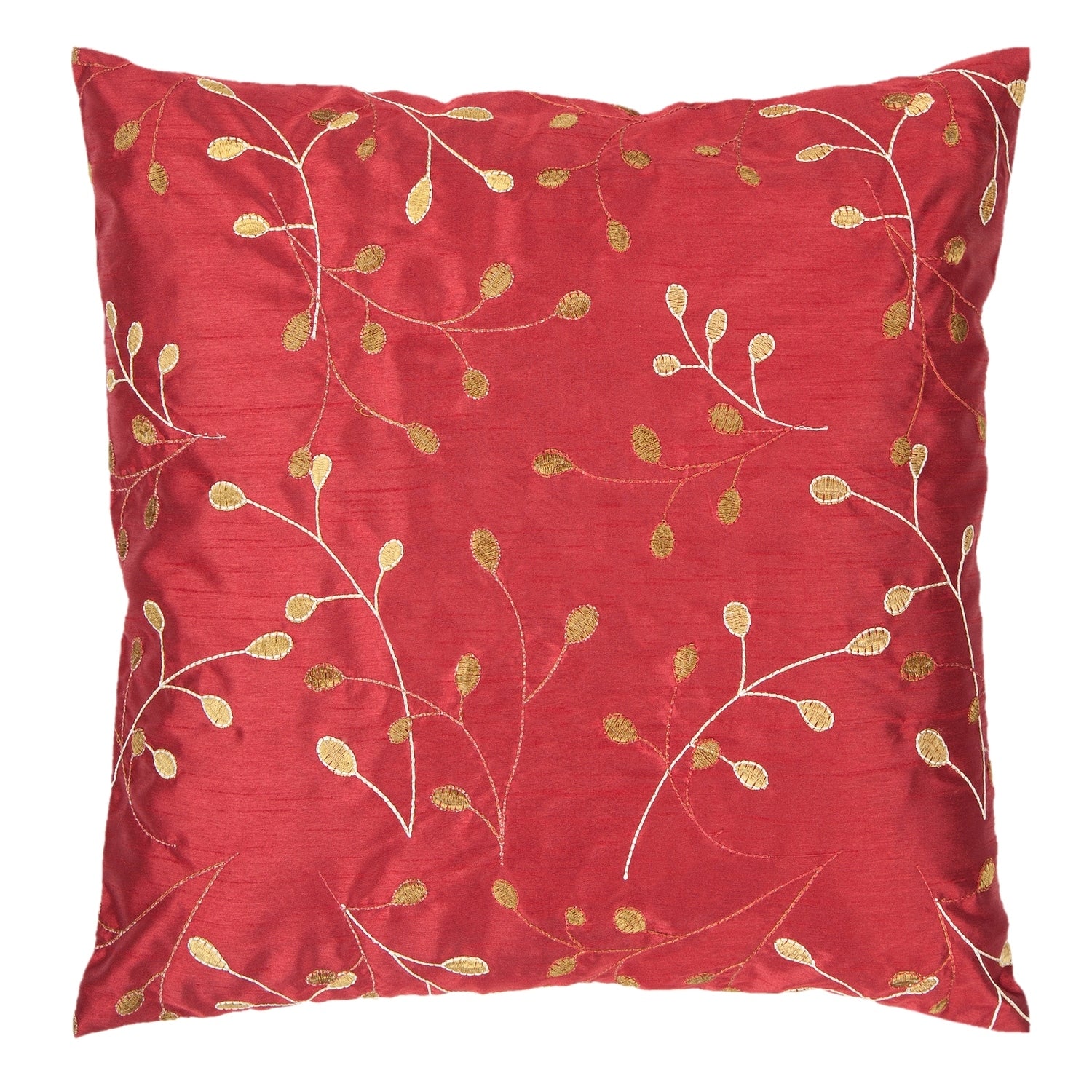 Sofiya Modern Floral Bright Red Feather Down Or Poly Filled Throw Pillow 22 Inch