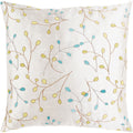 Sofiya Modern Floral White Feather Down Or Poly Filled Throw Pillow 22 Inch