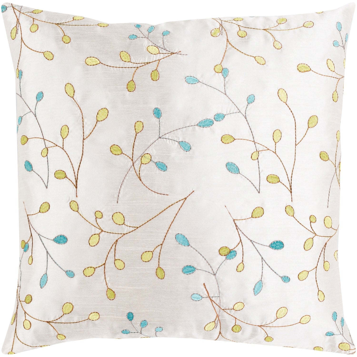 Sofiya Modern Floral White Feather Down Or Poly Filled Throw Pillow 22 Inch