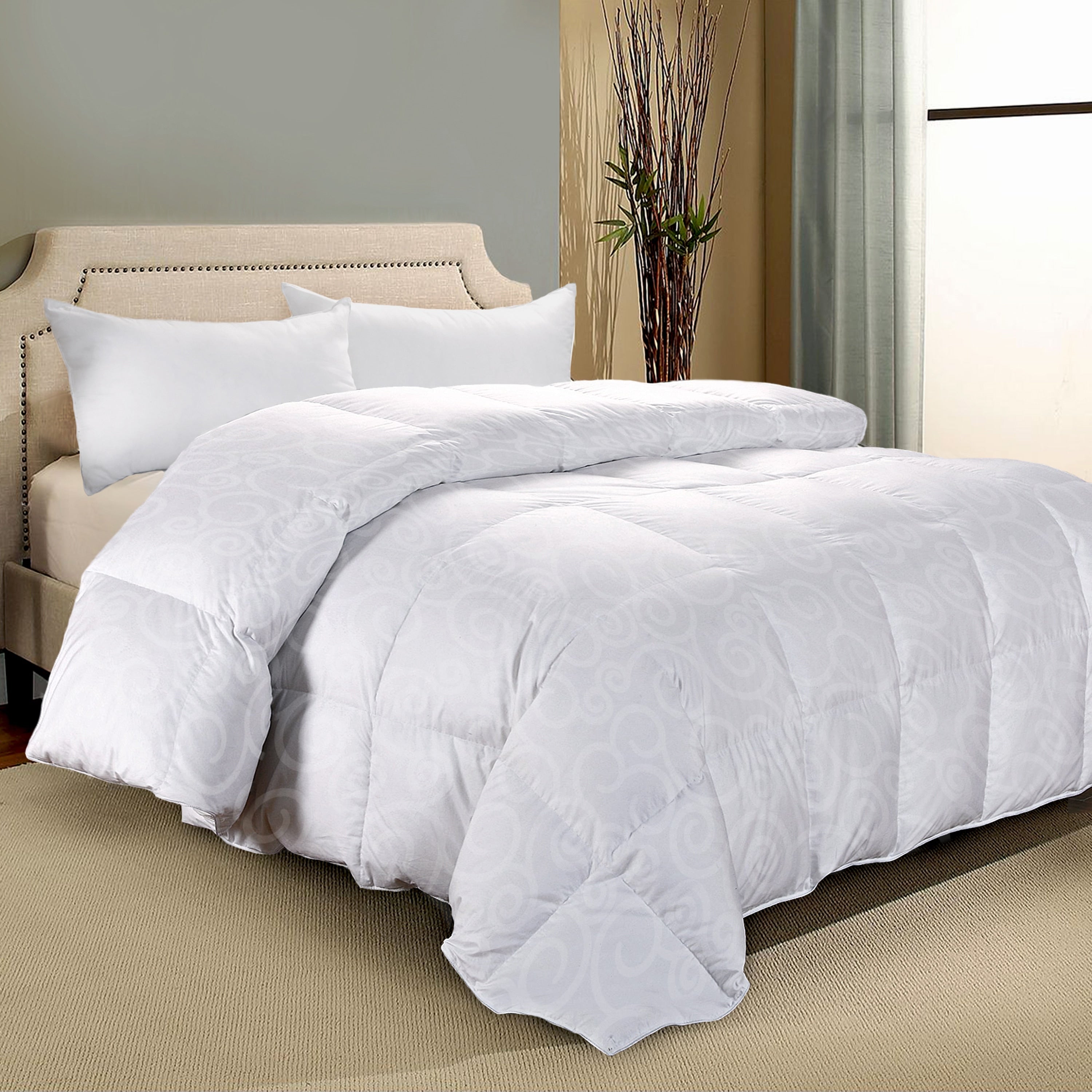 Soft All Season Cotton Damask Down Alternative Comforter
