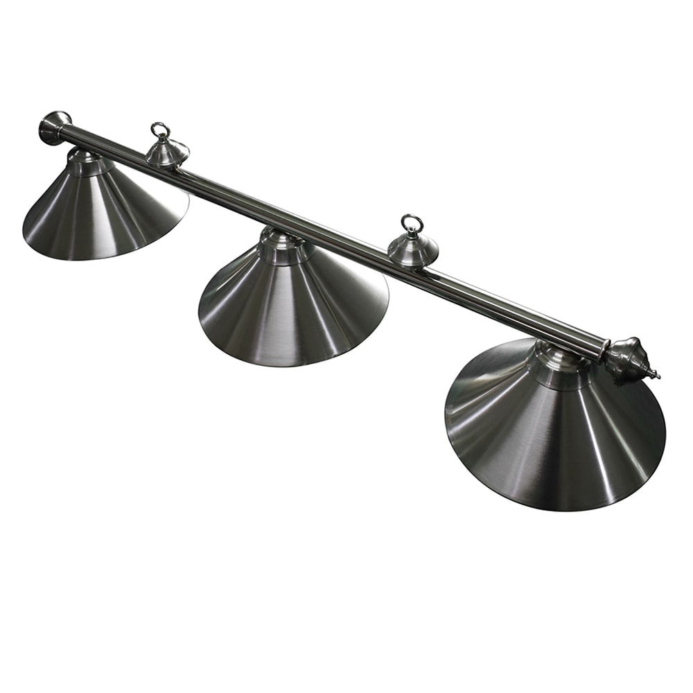 Soft Brushed Stainless Steel 3 Shade Billiard Light