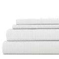 Merit Linens Premium Ultra Soft Pinstriped Pattern 4 Piece Bed Sheet Set