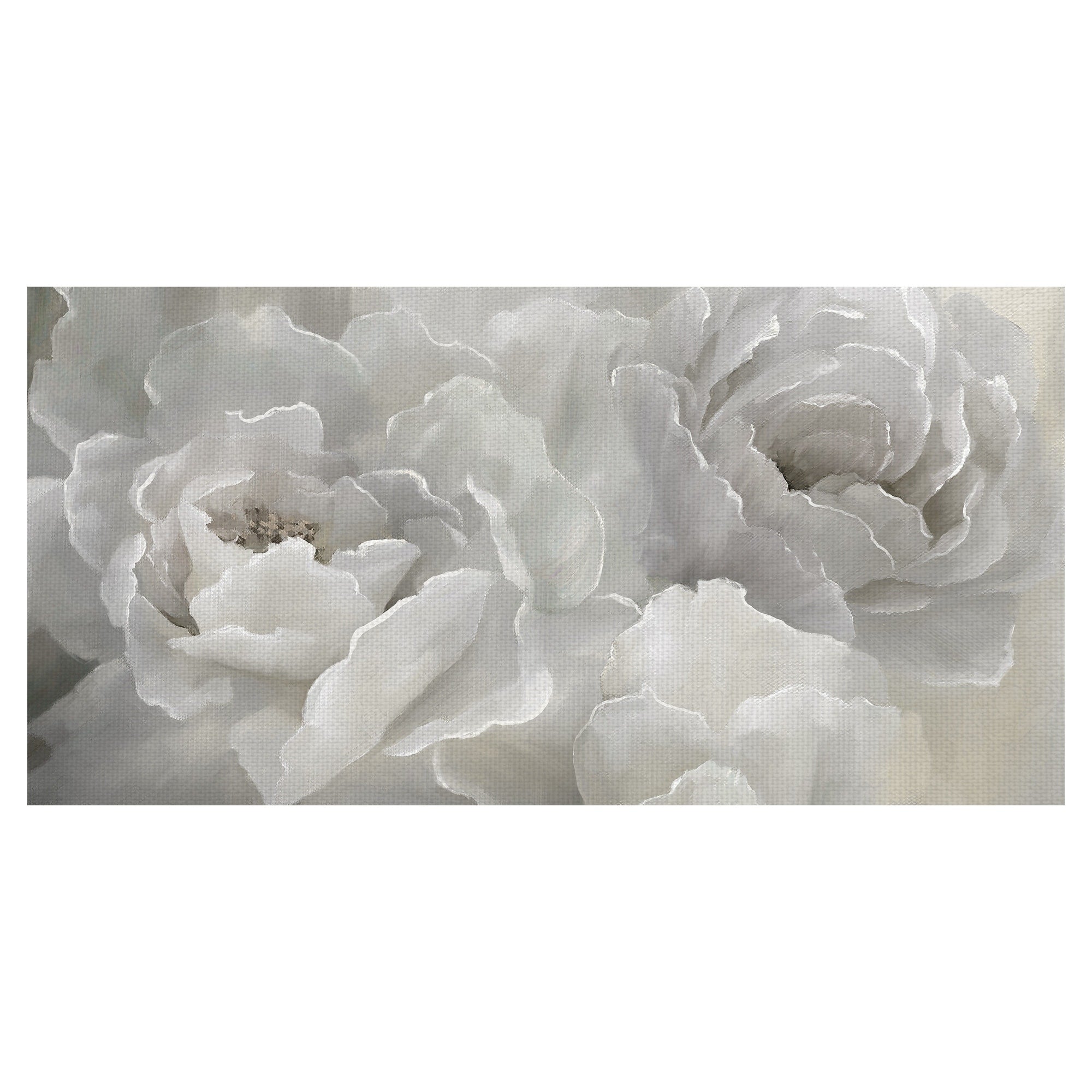 Soft White Peony Lace By Nan Wrapped Canvas Painting Art Print