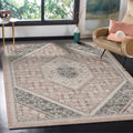 Soft Pink And Gray Oriental Rug 52 X 72