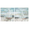 Soft Coastal Sail I Ii By Nan Wrapped Canvas Art Painting Print Set