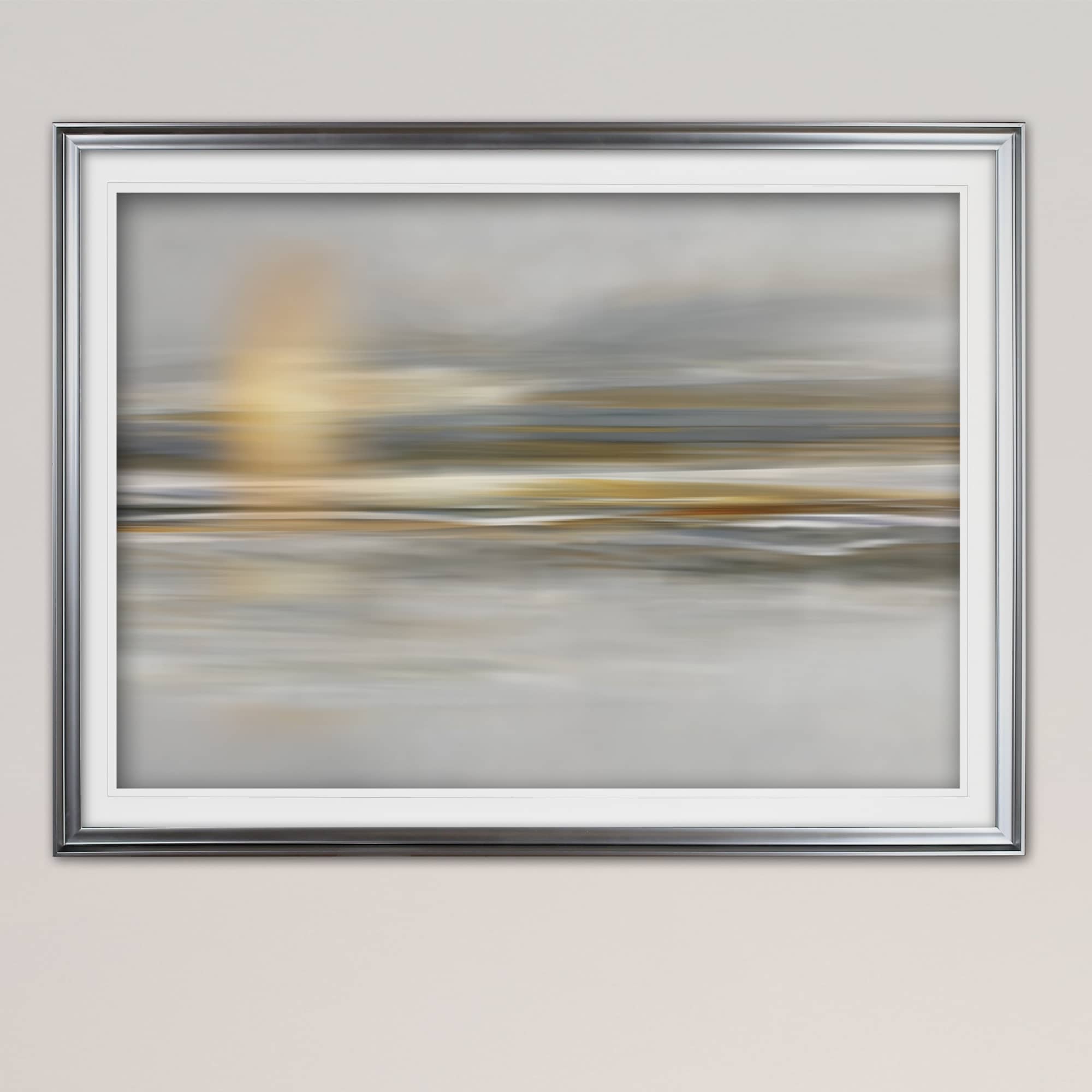 Soft Sea Premium Framed Print Grey Yellow Blue Green White Black Red