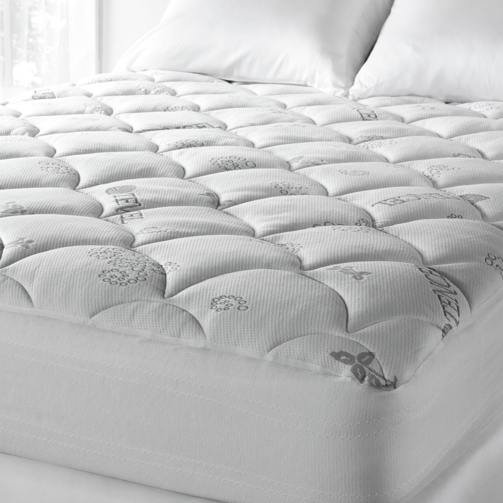 Soft Spa Luxe Cool Touch Tencel Blend Deep Pocket Mattress Pad White
