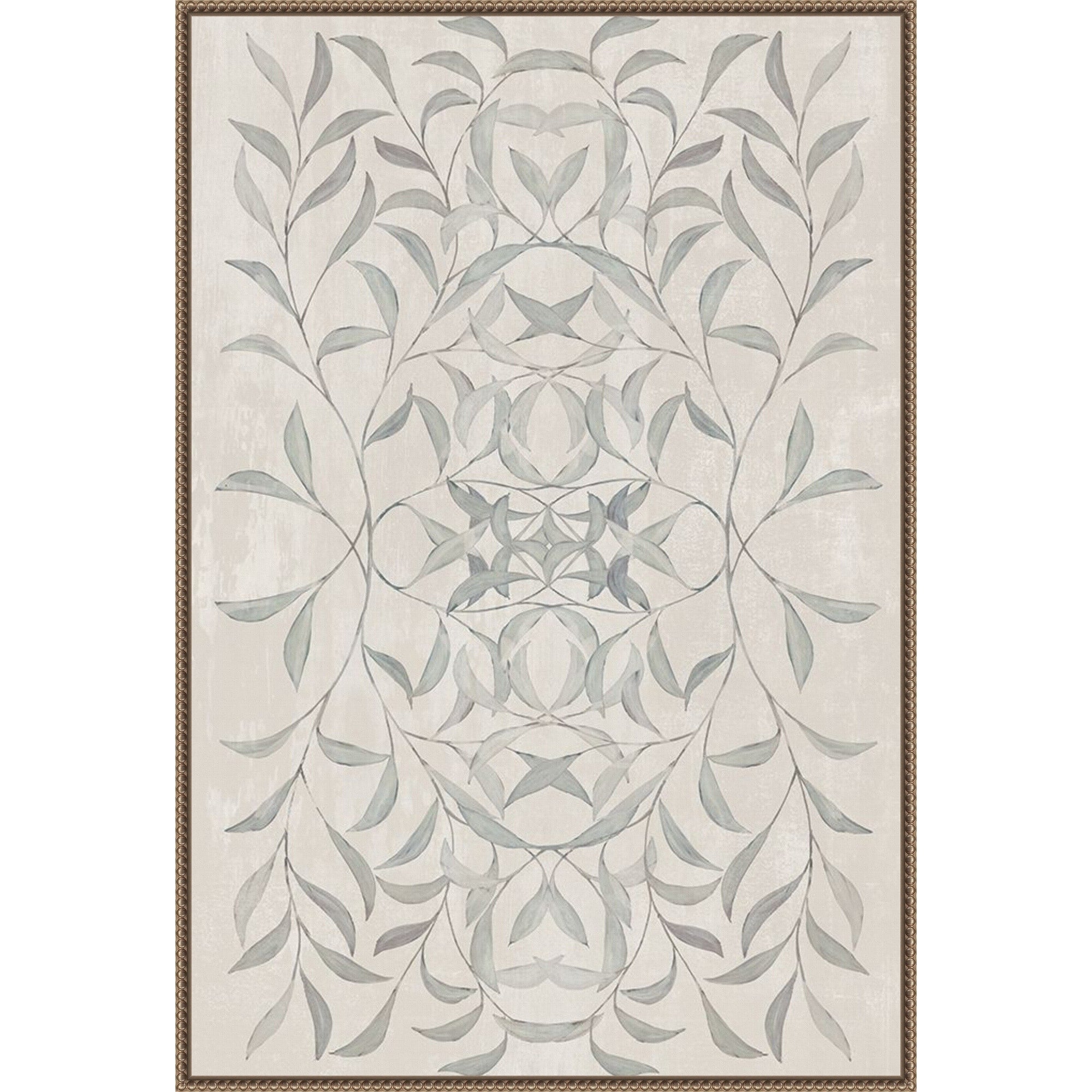 Soft Symmetry Of Botanical Patterns By Hannah Dawson 28 X 41 In. Framed Canvas Wall Art Print