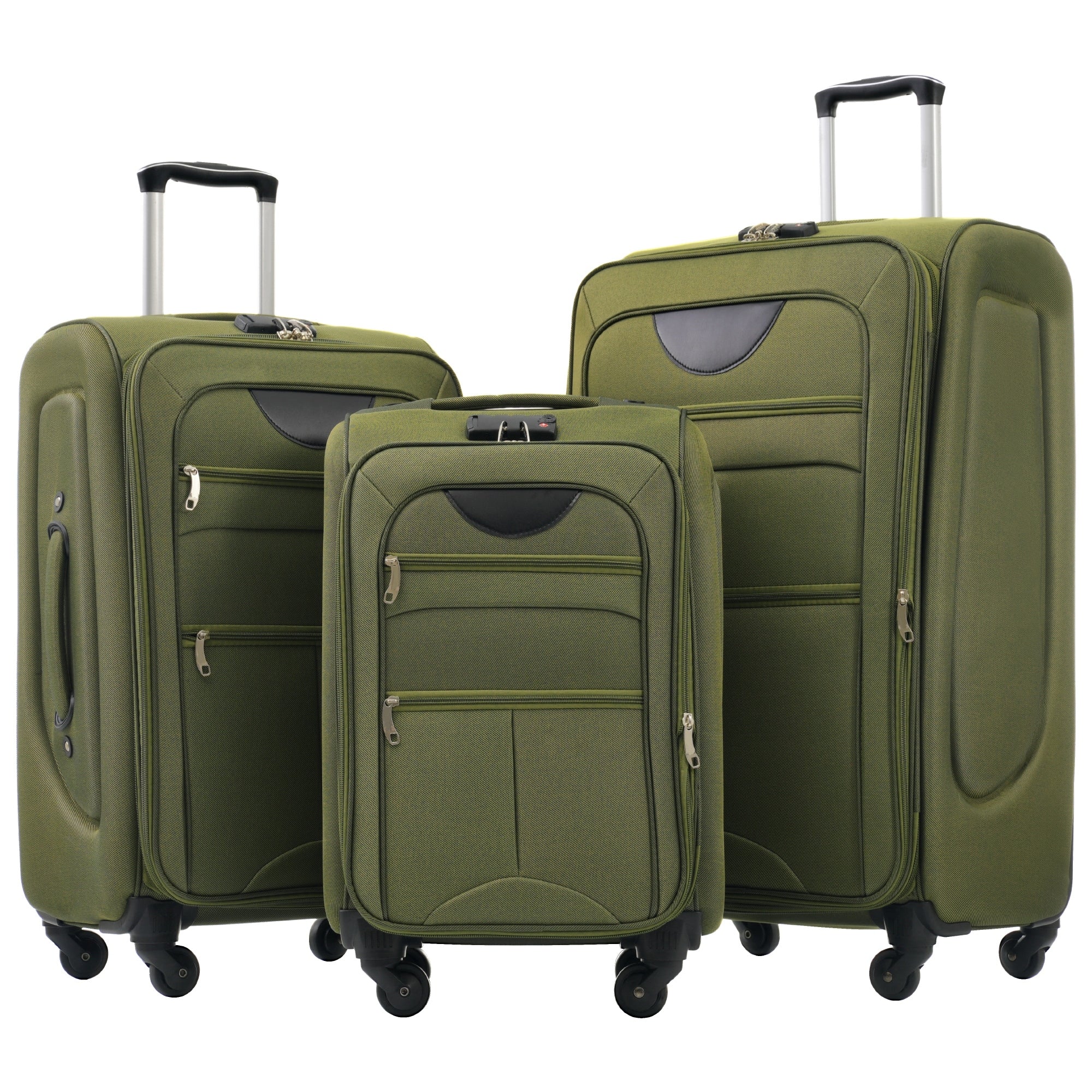 Softside Luggage Expandable 3 Piece Set Suitcase Upright Spinner Softshell Lightweight Luggage Travel Set 22 26 30 Inches