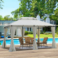 Sofucor 13X10 Ft Gazebo Canopy Tent With Ventilated Double Roof And Sidewall Detachable Curtain Included On All Sides