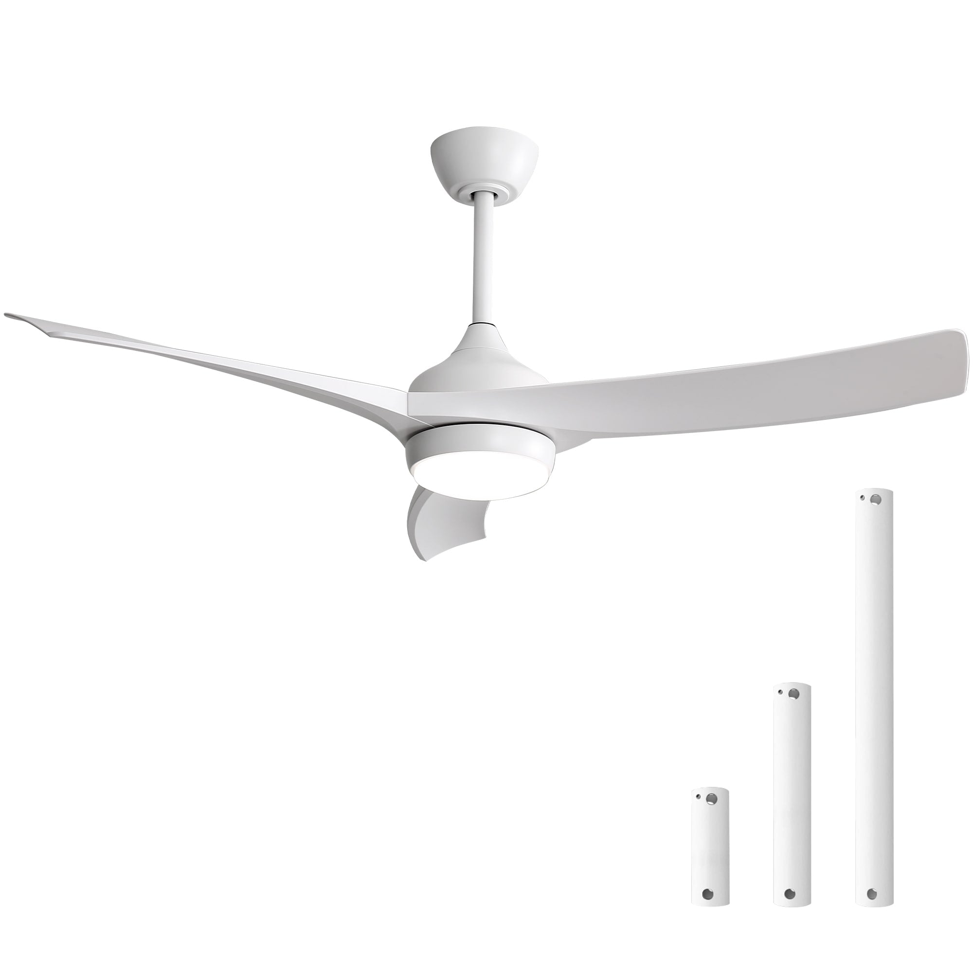 Sofucor 52 Inch Ceiling Fan With Light Remote Control Airflow 6000Cfm 3 Timer With Abs 3 Blades Reversible Dc Motor