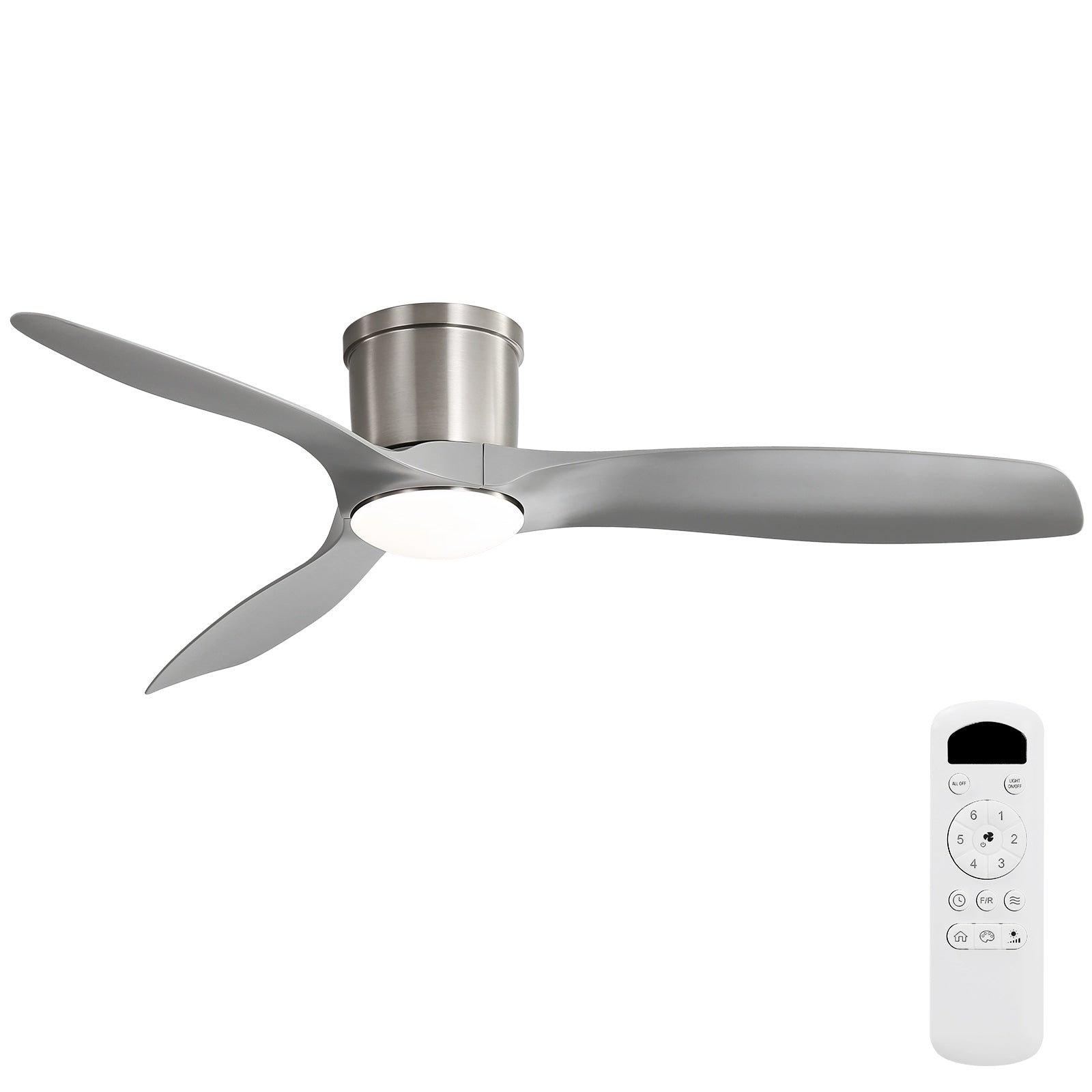 Sofucor 52 Inch Low Profile Flush Moun Ceiling Fans With Lights 3 Abs Blades Dimmable 6 Speed 3 Timer Reversible Dc Motor