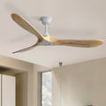 Sofucor 60 Inch Ceiling Fan No Light With Remote Control 3 Fan Blades Reversible Dc Motor Timer Farmhouse