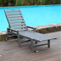 Sofucor Durable Frame Hdpe Chaise Lounge Chair Outdoor Pool Lounge Chairs With 4 Position Adjustable Backrest