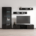 Soho 8 Modern Wall Unit Entertainment Center With 16 Color Led Lights