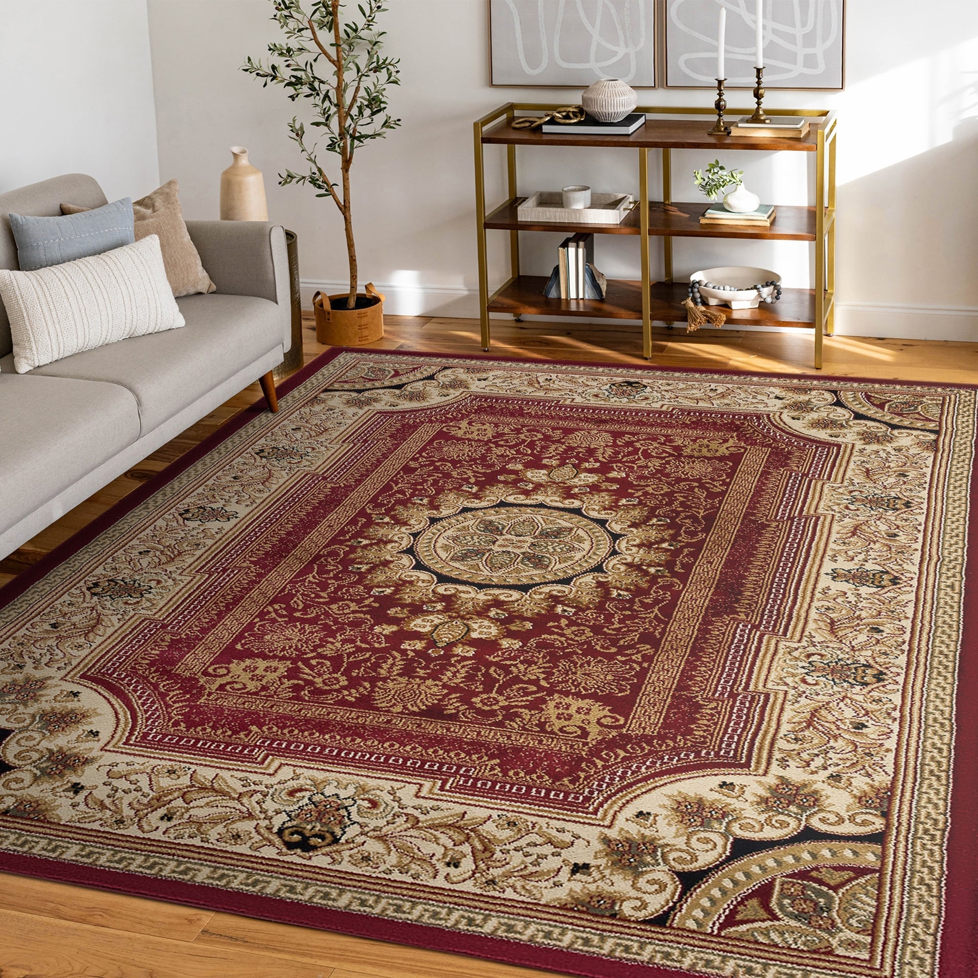 Alise Rugs Soho Traditional Oriental Oval Area Rug 67 X 96