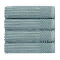 Blue Nile Mills Ribbed Textured Cotton Ultra Absorbent Bath Towel Set Of 4