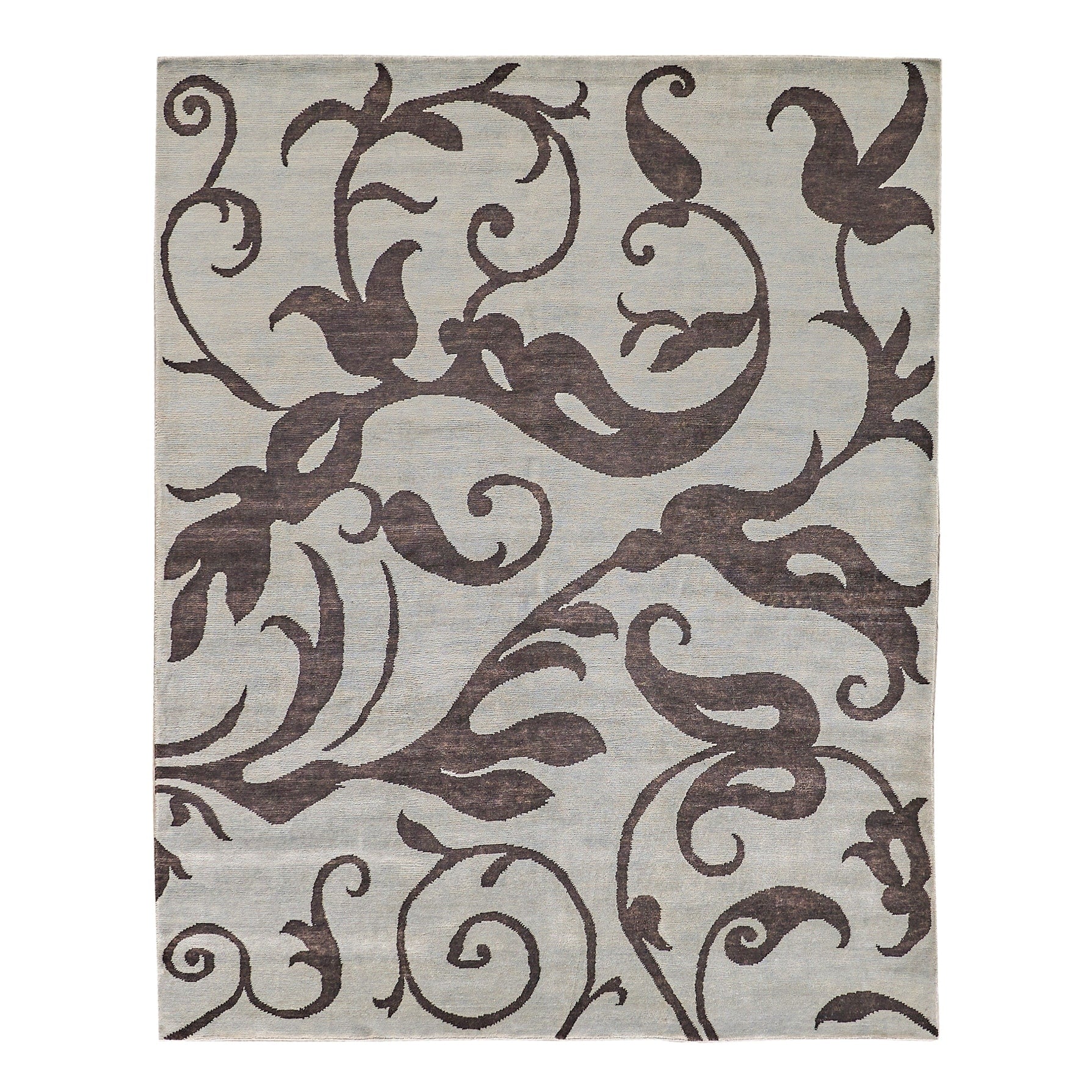 Soho Hand Knotted New Zealand Wool Blue Chocolate Area Rug