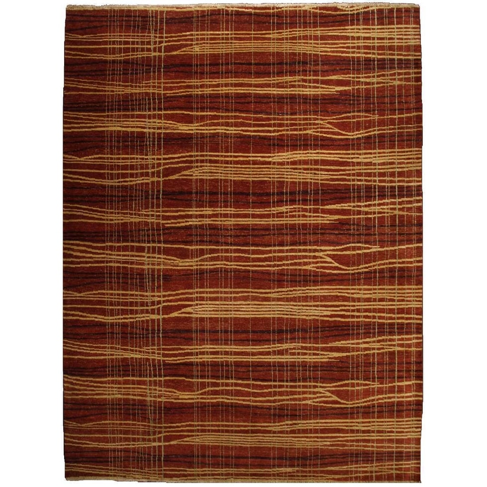 Soho Hand Knotted New Zealand Wool Rust Area Rug