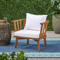 Solano Outdoor Wooden Club Chair With Cushions By Christopher Knight Home