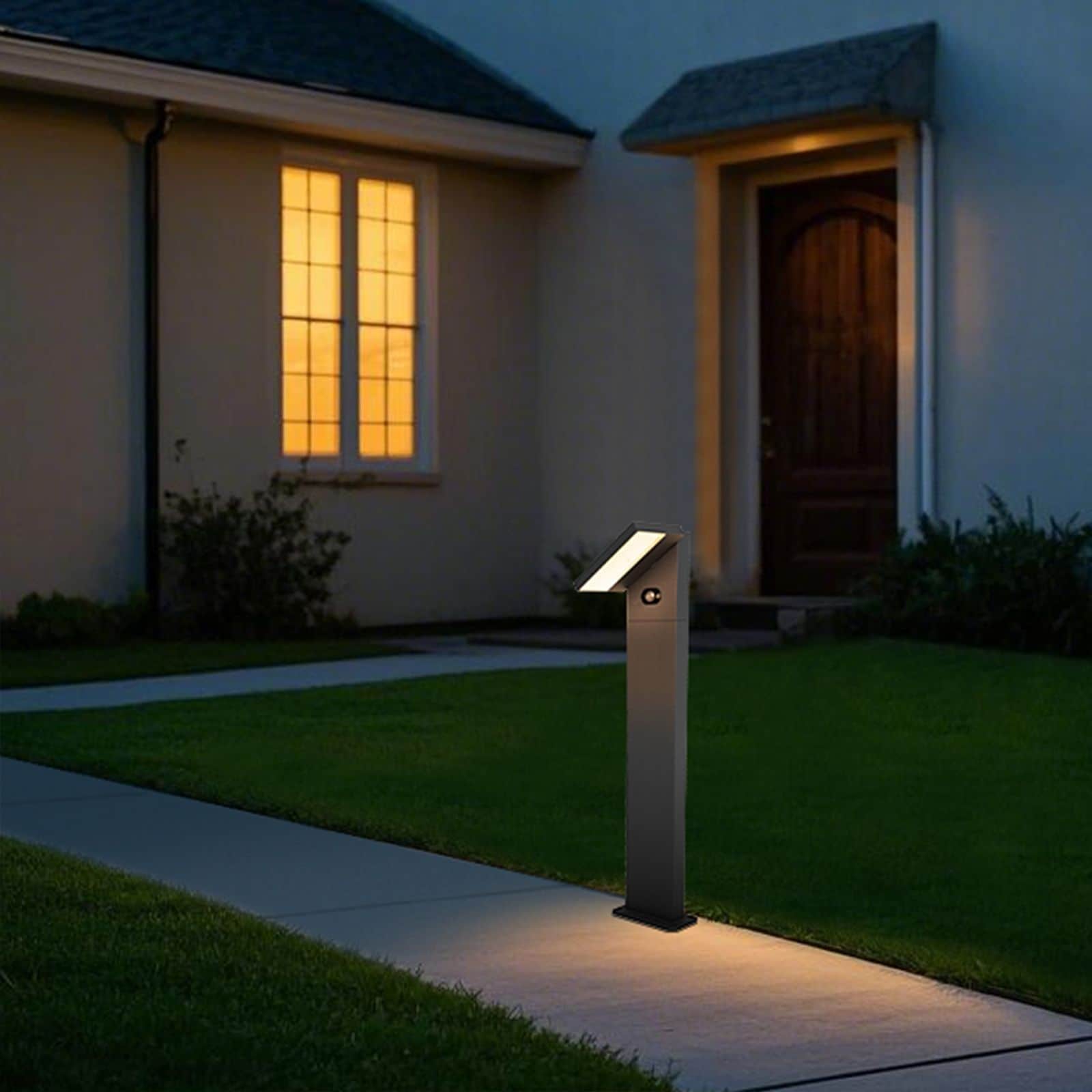 Solar Pathway Lights Outdoor With Motion Sensor Ip65 Waterproof Path Lights For Driveway Adjustable Head