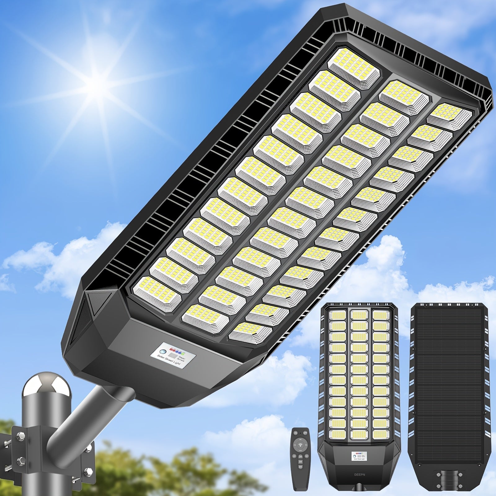 Solar Street Light With Motion Sensor Remote 9500W