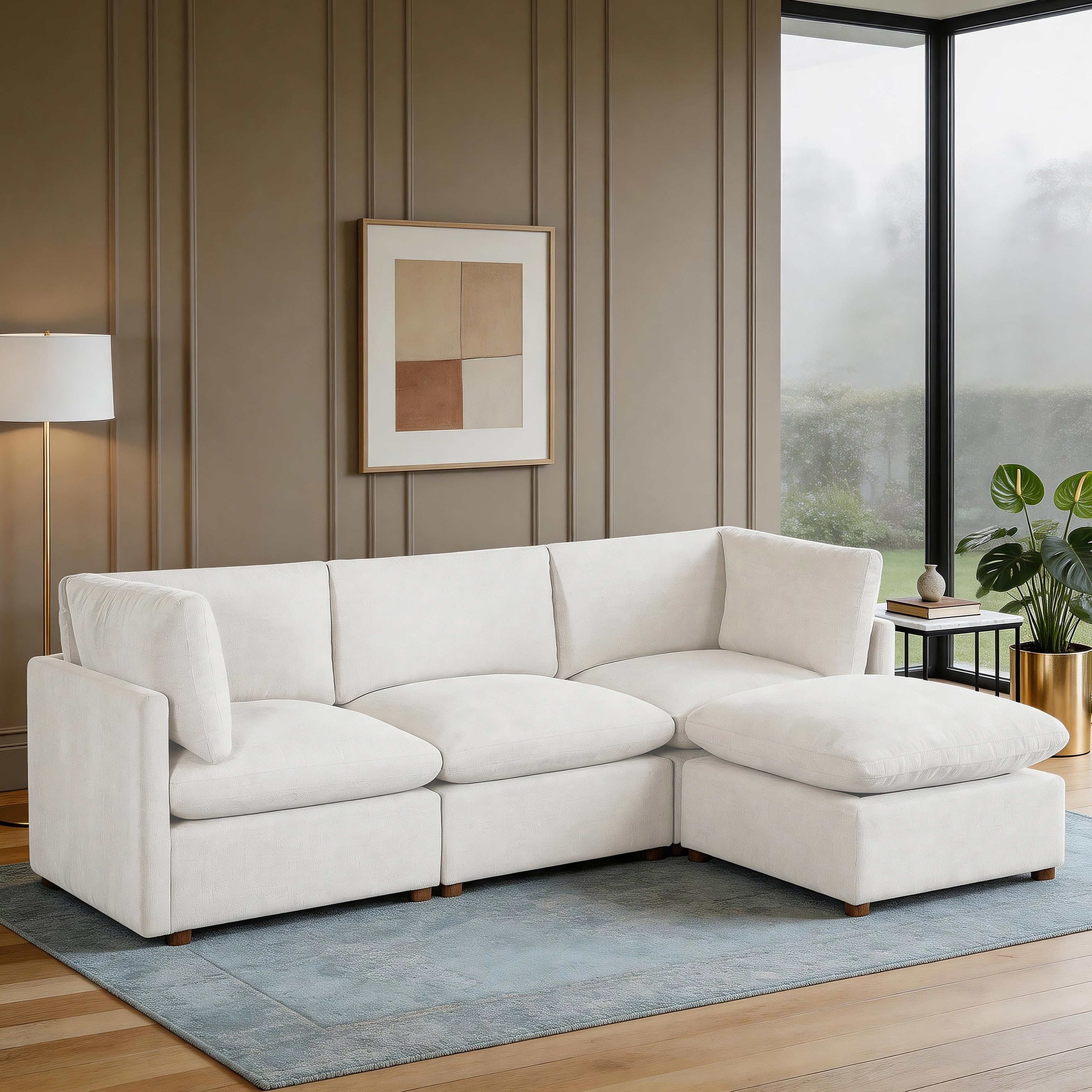 Solara 103.5 4 Piece Modular Sectional Sofa With Ottoman